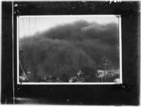 unnamed Victorian State Rivers and Water Supply Commission photographer, [Dust storm, Red Cliffs, in the summer of 1938-39]. Courtesy State Library Victoria. 